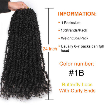 Xtrend Butterfly Locs Crochet Hair 24 Inch Pre Looped Distressed Locs Crochet Braids
